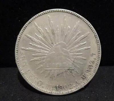 1902-Mo. Mexico Silver Un Peso     ENN COINS • $99.95