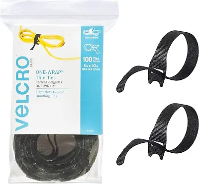 VELCRO Brand Fasteners Adhesive ONE-WRAP Light Cable Ties Reusable 100 Pack AU  • $22.99