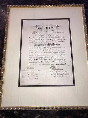 Marriage Certificate From 1890. Philadelphia PA. March 12 1890 • $99