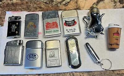 Lot 11 Old & Vintage Lighters-Zippo-Marlboro-Ronson-Wind Master-etc-advertising • $9.99