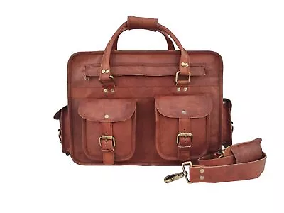 Mens Office Briefcase Messenger Bag 15 In Laptop Satchel Leather Shoulder Bags • $126.27