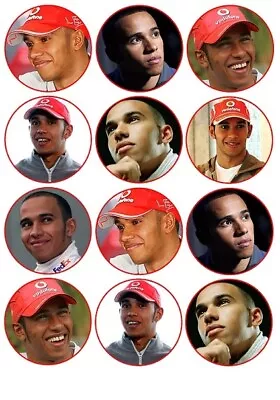 24 Lewis Hamilton F1 Fairy Cake Toppers Edible Party Decorations • £2.38