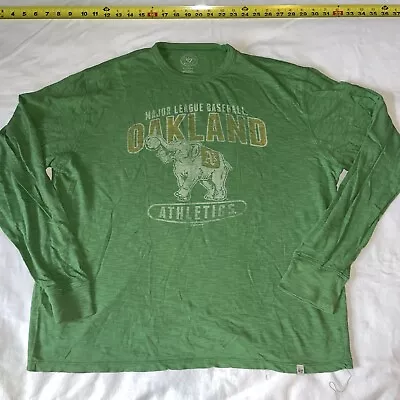 Oakland A's Athletics Elephant Team Logo MLB Long Sleeve Shirt Size Large Green • $17.99