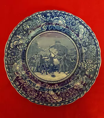 Rowland & Marsellus Plate The Boston Massacre. In Blue.  Staffordshire England • $20.68