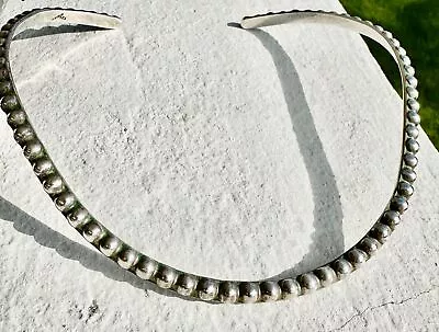 Vintage Mexican Sterling Silver Necklace Collar Modernist Mod • $75