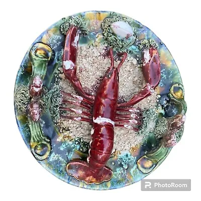 Portugal Majolica Palissy Small Lobster Plate Seafood Crustaceans  • £44.99