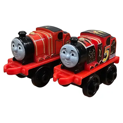 Thomas & Friends Minis Train Lot Of 2 James Racing Classic Red 2014 Weighted • $9.99