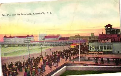 Steel Pier From The Boardwalk Atlantic City New Jersey Postcard • $1.15