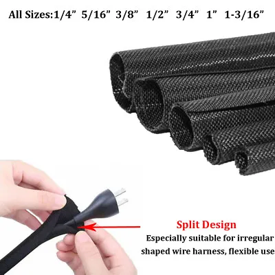 Braided Split Sleeving Wire Loom Tubing Cable Insulated Sleeve Cord Protector • $37.98