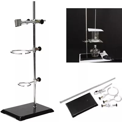 Lab Laboratory Stand Retort Support Iron+2 Ring Platform Clamp Chemistry Holder • $20