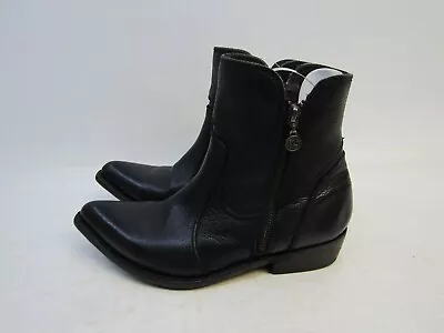 LB Liberty Black Mens Size 10 M Black Leather Zip Ankle 6  Shaft Boots • $47.49