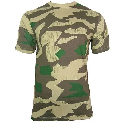 German Splinter Camouflage T-Shirt - 100% Cotton Army Camo Military Top New • £14.95