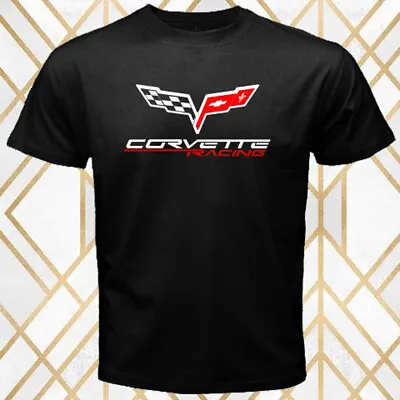 Corvette Racing Logo Men's Black T-Shirt Size S - 5XL • $15.99