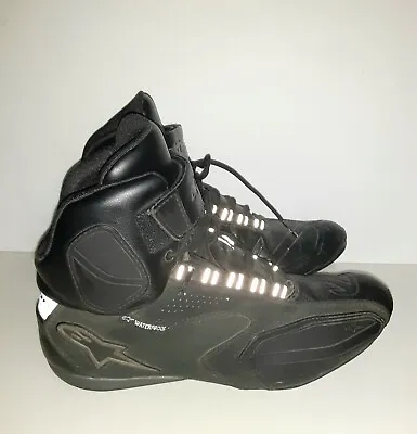 Alpinestars Waterproof Faster Motorcycle Riding Black Boots Shoes Mens Sz US 8.5 • $75.99