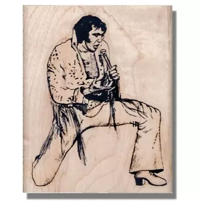 NEW Mounted Rubber Stamp ELVIS PRESLEY Elvis In Costume Sing Music The King • $10.74