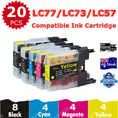 $20.70 • Buy 20x Non-OEM Ink Cartridge LC77 LC73 LC77XL For Brother MFC J430W J432 J625DW DCP