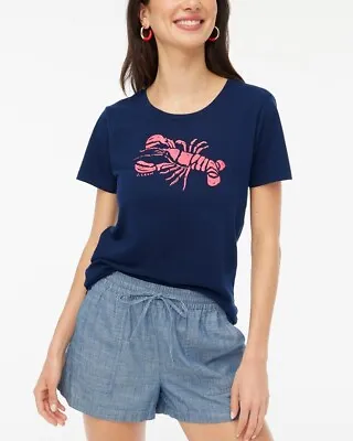 Nwt J.crew ❤️ Collectors T Lobster Graphic T Navy Red T-shirt S M • $38.50