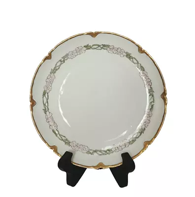 Habsburg China MZ Austria Plate 1890s Vintage Hand Painted Gold Trim 7.5  • $18