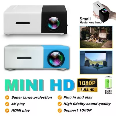 1080P Projector Mini Portable YG300 Multimedia Full Hd Hdmi Home Theater Cinema • £35.99
