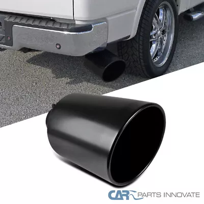 4  X 8  X 15  Black Stainless Steel Slant Tip Bolt On Diesel Exhaust Tip • $41.95