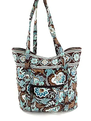 Vera Bradley Java Blue Paisley Large Tote Shoulder Bag Toggle Purse Travel • $31.20