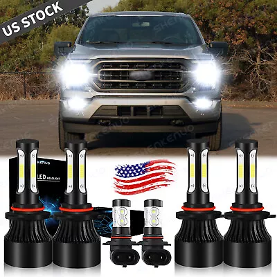 For Ford F-150 2015-2020 Front LED Headlight Hi/Low Beam + Fog Light Bulbs 6000K • $38.29