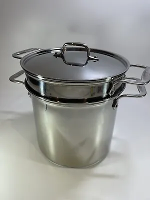 All-Clad 3pc Multi Cooker Stainless Steel Stock Pot Strainer & Lid 8 Qt • $99.99