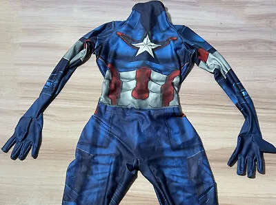 Captain America Jumpsuit Steve Rogers Suit Cosplay Costume Adult Kids Halloween • $33.99