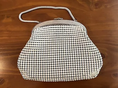 Vintage Oroton White Handbag With Silver Trim. Vgc. 25cm X 19cm • $30