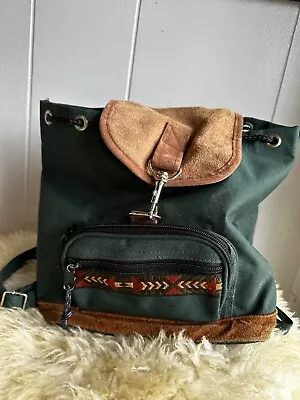 Vintage Leather And Canvas  Mini Backpack Unisex • $14