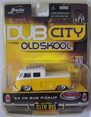 Dub City OldSkool '63 VW Bus Pickup Yellow White 2006 Wave 2 1963 #015 1:64 Jada • $16.74