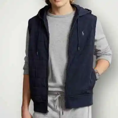 Polo Ralph Lauren Men's Full-Zip Quilted Panel Hooded Vest  • $129