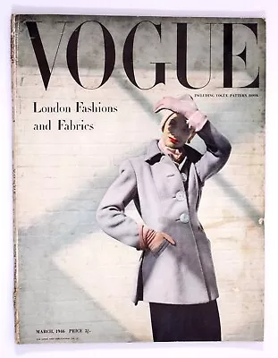 Vintage UK VOGUE Magazine March 1946 London Fashions Cecil Beaton RARE • $161.62