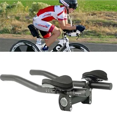 Bike Road Mountain Bicycle Alloy Triathlon Aero Rest Handle Bar Clip On Tri Bars • $17.59