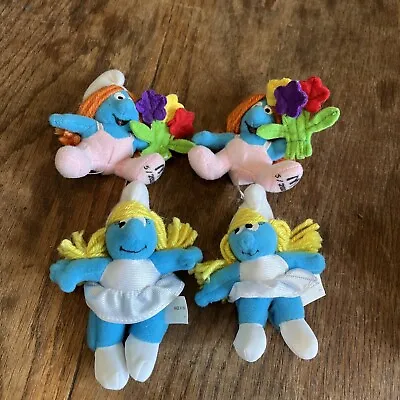 McDonalds Smurfs Plush Toys Figures X4 2000 Vintage Classic Job Lot • £5.79