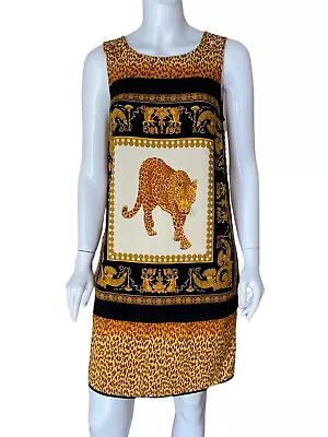 Versace Shift Leopard Baroque Print Dress Size 42 • $150