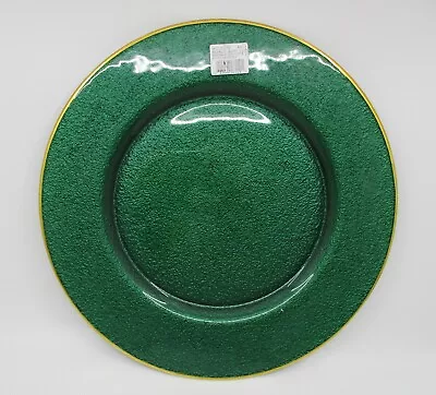 Vietri Incanto Metallic Glass Emerald Service Plate / Charger - 12 3/8  -0711e • $39.98