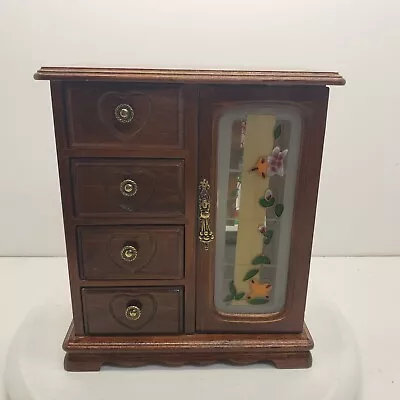 4 Drawer Table Top Wood Jewelry Armoire 10 1/2  Tall • $34.99