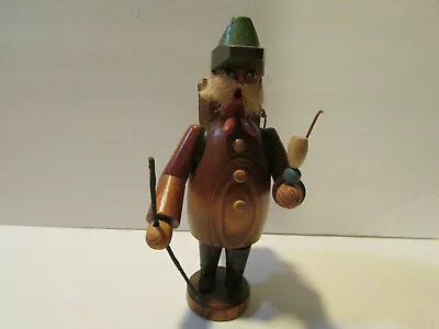 Vintage Expertic Wood Incense Smoker Figure Hiker Gathering Wood Made In GDR • $39.99