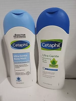  2 Cetaphil Ultra Gentle Body Wash 1 Fragrance Free & 1 Refreshing Scent 16.9oz • £19.27