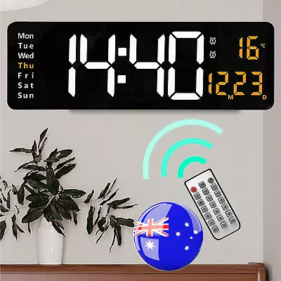 LED Large Big Jumbo Wall Desk Clock Digital Display With Calendar Temperature AU • $10.98