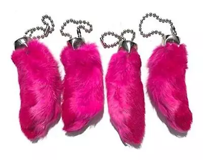 Rabbit Rabbits Foot Keychain Pink 4 Pieces  • $18.71