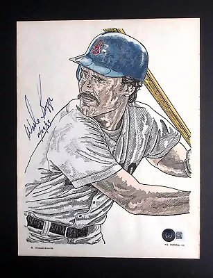 Wade Boggs - Autographed Drawing With Inscription - BAS Authenticated • $90