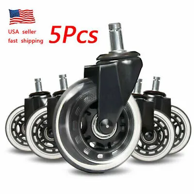 Set Of 5 Office Chair Caster Rubber Swivel Wheels Replacement Heavy Duty 3 Inch • $19.49