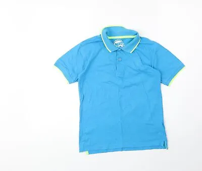 Blue Zoo Boys Blue 100% Cotton Basic Polo Size 9-10 Years Collared Pullover • £3.25