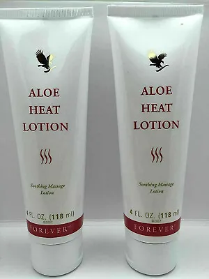 £44.70 • Buy 2x Forever Aloe Heat Lotions Soothing Massage Lotion Sealed 4 Oz-18ml-BP|