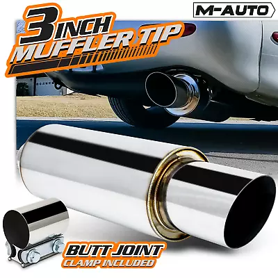 2 Inlet 3 Outlet Stainless Steel Exhaust Muffler Diagonal Cut Tip W/Joint Clamp • $35.99