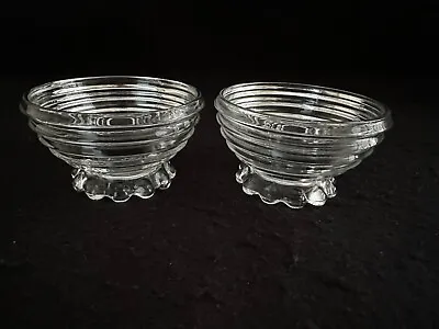 Manhatten Anchor Hocking 2 Sherbet Cups Dessert Bowls 1938-43 Depression Glass • $25