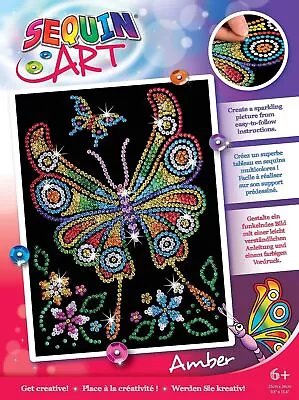 Sequin Art Red Butterfly Sparkling Arts And Crafts Picture Kit; Creative Cr... • $60.98