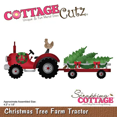 New Scrapping Cottage Cutz Metal Cutting Die Christmas Tree Farm Tractor  • £23
